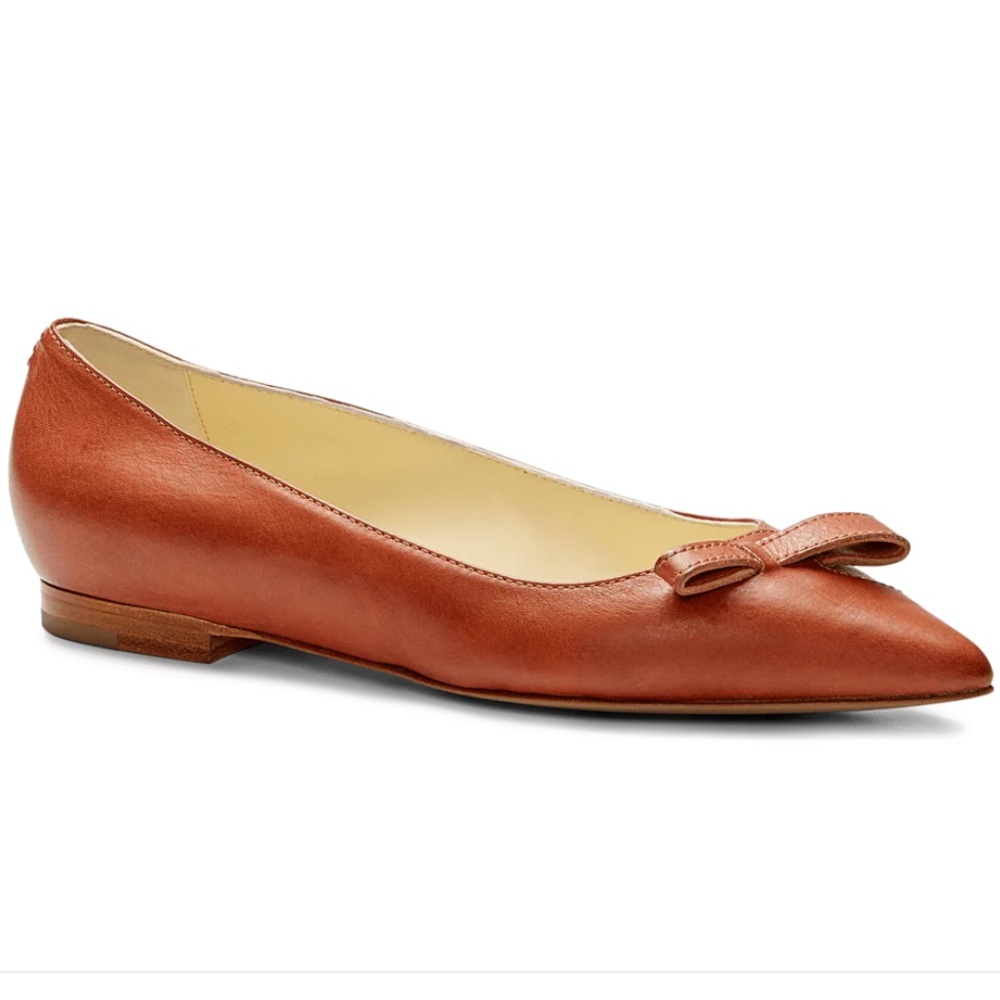 Sarah Flint Natalie pointed-toe flat in saddle vachetta - Size 37